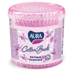 Ватные палочки для ушей "AURA" стакан круглый (200 шт.упак)