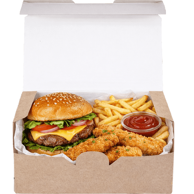 Коробка для наггетсов, крыльев, фри 115*75*45 мм FAST FOOD BOX S, КРАФТ OSQ