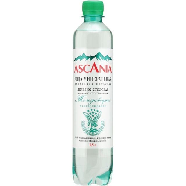 Вода 0,5 л "Ascania" минеральная лечеб-стол. газированая ПЭТ Вода 0,5 л "Ascania" минеральная лечеб-стол. газированая ПЭТ