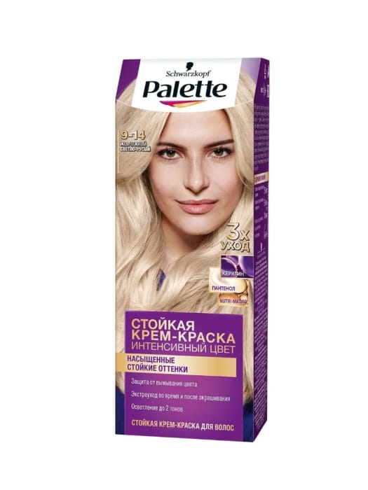 Крем-краска для волос "Palette" стойкая, (9-14) Жемчужный светло-русый Крем-краска для волос "Palette" стойкая, (9-14) Жемчужный светло-русый