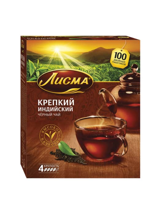 Чай 100 пакетиков, "Лисма", Крепкий Чай 100 пакетиков, "Лисма", Крепкий