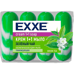 Косметическое мыло 75 гр "EXXE" полосатое ЭКОПАК (4 шт.упак), Зеленое, Зеленый чай Косметическое мыло 75 гр "EXXE" полосатое ЭКОПАК (4 шт.упак), Зеленое, Зеленый чай